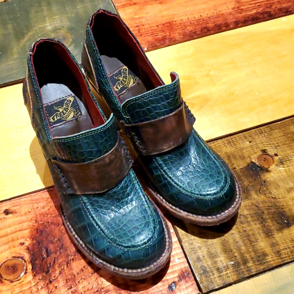 Freebird Green and Brown booties